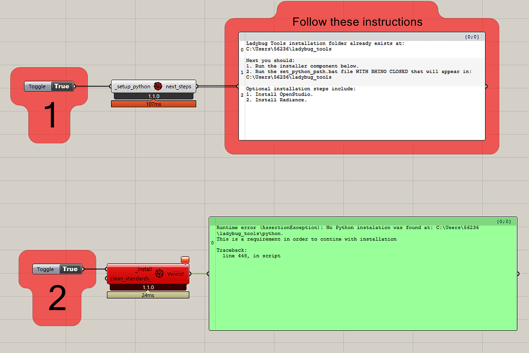 Ladybug Tools 1.1.0 installation problem：No Python instalation was ...