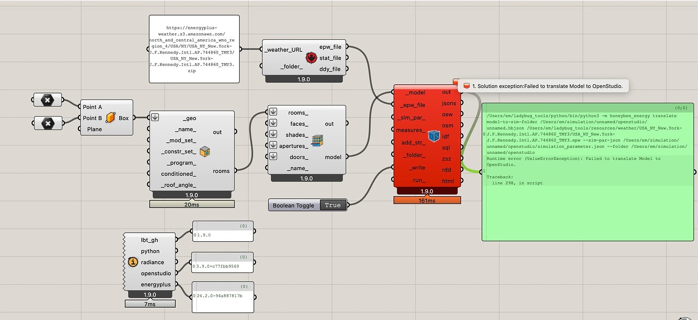 openstudio:model editor: modeleditor::treemodel class... HoneyBee OpenStudio - Solution Exception: Failed to translate model to ...