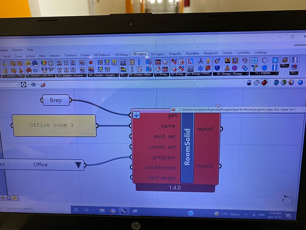 1. Solution exception:Expected ProgramType for Room program_type. Got ...