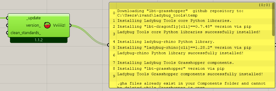 file already exists at the install path